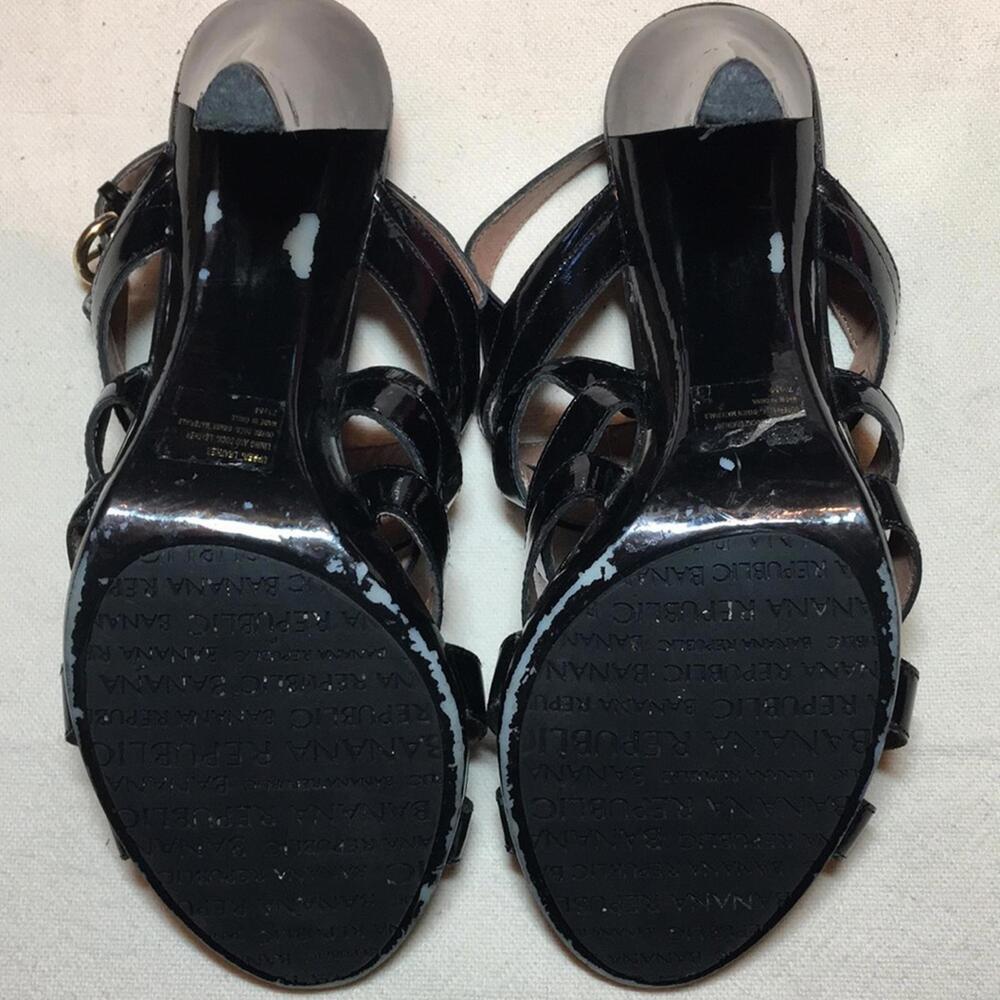 Banana Republic Black Strappy Heels Sz 7.5 shoes - Picture 5 of 8